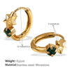 Popular Jewelry 316L Stainless Steel Electroplated 18K Gold Earrings Inlaid With Rhinestone
