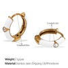 Popular Jewelry 316L Stainless Steel Electroplated 18K Gold Earrings Inlaid With Rhinestone