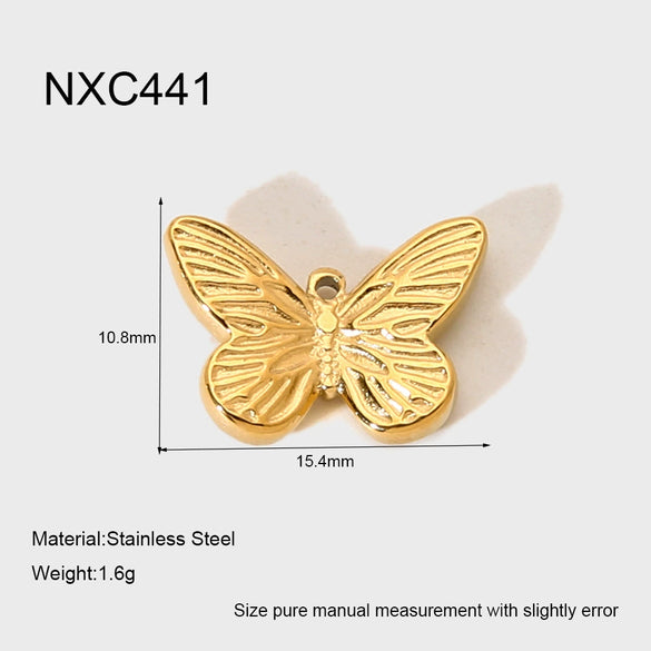 Popular Minimalist Ins Style Electroplated Star Moon Heart Butterfly Stainless Steel Pendant Earring Accessories