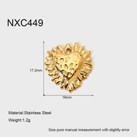 Popular Minimalist Ins Style Electroplated Star Moon Heart Butterfly Stainless Steel Pendant Earring Accessories