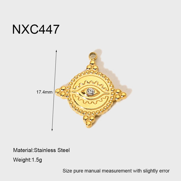 Popular Minimalist Ins Style Electroplated Star Moon Heart Butterfly Stainless Steel Pendant Earring Accessories