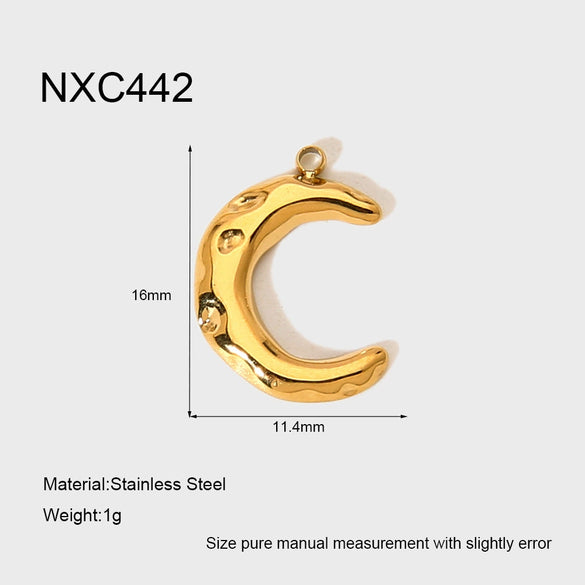Popular Minimalist Ins Style Electroplated Star Moon Heart Butterfly Stainless Steel Pendant Earring Accessories