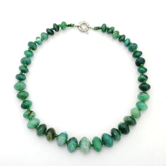 Popular Natural Stone Agate Necklace Hand Knotted Cut Angle Abacus Beach Holiday Stone Crystal Tower Chain