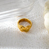 Popular Niche Ring Stainless Steel Xshaped Cross Tie Bow Electroplating Style Unisex