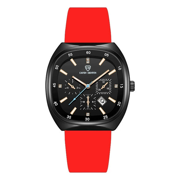 Popular Skinfriendly Silicone Strap Alloy Case Quartz Sports Watch With Mineral Reinforced Glass Mirror And Barrel Shape Dial For Women