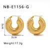 Popular Stainless Steel Gold Thread Hollow Geometric Earrings For Women With 18K Gold Titanium Steel And Electroplating