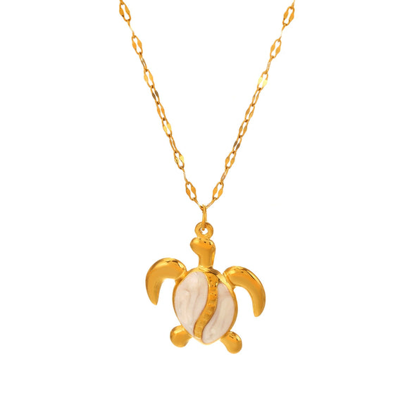Popular Starfish Thread Hiphop Turtle Ocean Element Clavicle Necklace For Women Stainless Steel Electroplated