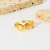Popular Women's Adjustable Geometric Scallop Open Ring 18K Gold Plated Stainless Steel
