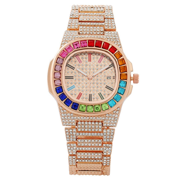 Popular Women's Alloy Square Dial Diamond Watch