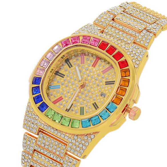 Popular Women's Alloy Square Dial Diamond Watch