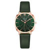 Popular Women's Fashion Square Metal Case Imitation Leather Strap Quartz Watch