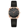 Popular Women's Fashion Square Metal Case Imitation Leather Strap Quartz Watch