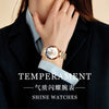 Popular Women's Fashionable Waterproof Quartz Watch With Alloy Case And Strap Round Dial Spiral Crown Mineral Reinforced Glass Mirror Stainless Steel Doublesided Button Buckle