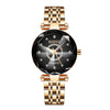 Popular Women's Fashionable Waterproof Quartz Watch With Alloy Case And Strap Round Dial Spiral Crown Mineral Reinforced Glass Mirror Stainless Steel Doublesided Button Buckle