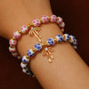 Porcelain Ceramic Bow Beaded Women's Bracelets With Electroplating
