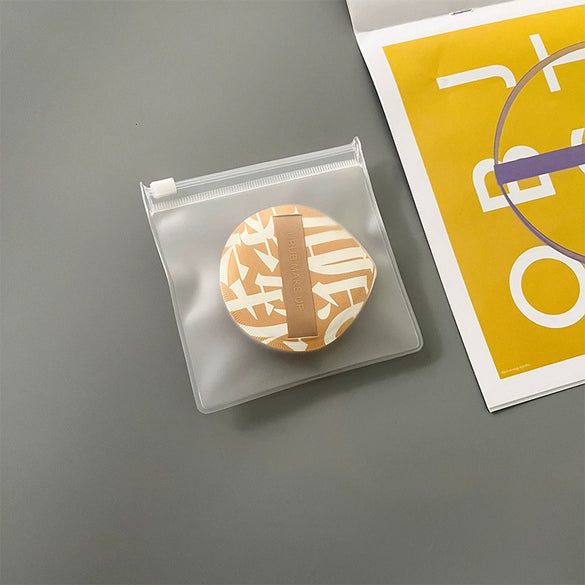 Portable Eva Plastic Puff Storage Zipper Bag With Frosted Finish And Air Cushion For Dustproof Packaging