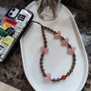 Portable Iphone Mobile Phone Chain Handmade Jewelry Resin Plastic Heart With Colorful Stripes Love Water Drops Bell Pattern For Girls