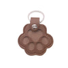 Portable Leather Pet Hair Storage Bag With Pu Leather Pet Name Tag Pendant In Silver Circle Style