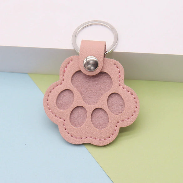 Portable Leather Pet Hair Storage Bag With Pu Leather Pet Name Tag Pendant In Silver Circle Style