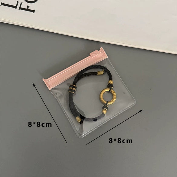 Portable Pink Eva Jewelry Bag With Zipper Buckle For Earrings And Bracelet Storage Thickened Texture Dustproof Finishing