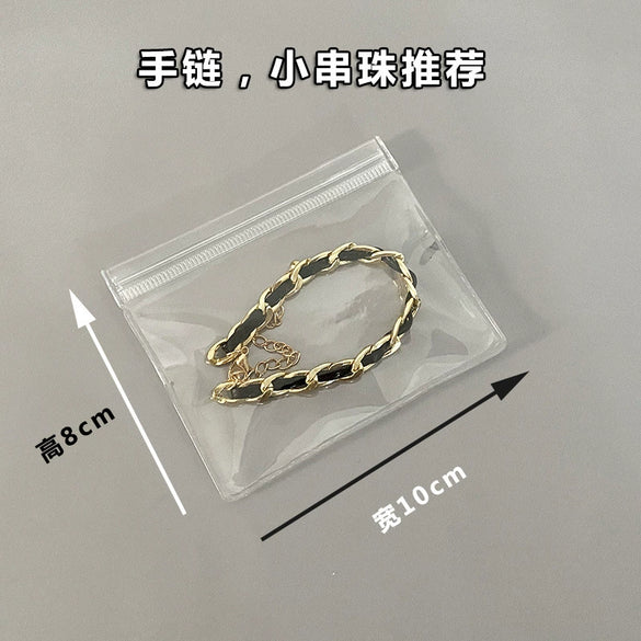 Portable Small Jewelry Earrings And Bracelet Storage Transparent Plastic Pvc Ziplock Sealed Bag