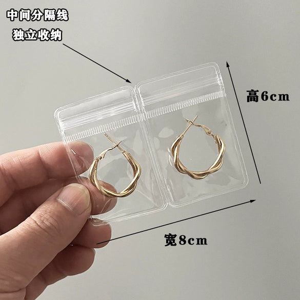 Portable Small Jewelry Earrings And Bracelet Storage Transparent Plastic Pvc Ziplock Sealed Bag