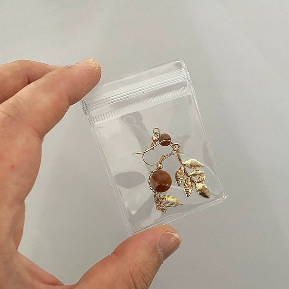 Portable Small Jewelry Earrings And Bracelet Storage Transparent Plastic Pvc Ziplock Sealed Bag