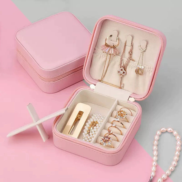 Portable Small Travel Jewelry Box With Large Capacity For Necklace Storage