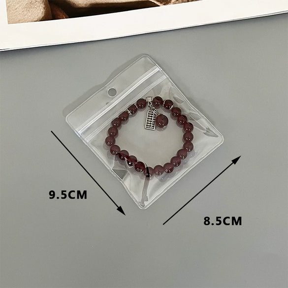 Portable Transparent Perforated Jewelry Earring And Necklace Hanging Storage Bag For Household Use