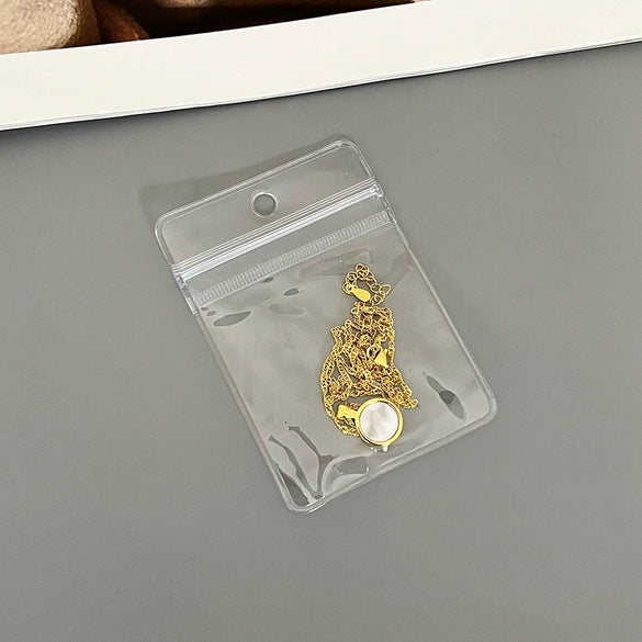 Portable Transparent Perforated Jewelry Earring And Necklace Hanging Storage Bag For Household Use