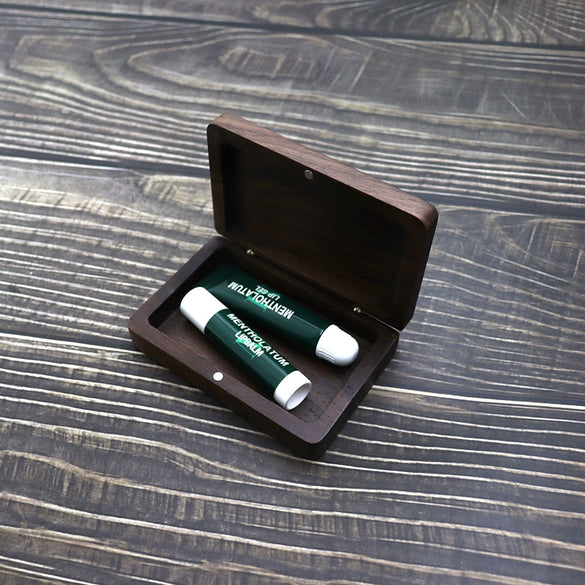 Portable Wooden Lipstick And Jewelry Storage Gift Box With Carved Engraving Craft For Cards Keys And Small Sundries