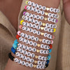 Pottery Bracelet With Letters Numbers Text Handmade Polymer Clay Acrylic Unisex