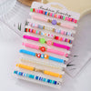 Pottery Bracelet With Letters Numbers Text Handmade Polymer Clay Acrylic Unisex