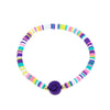 Pottery Smiley Women's Elastic Bracelet With Geometric Pattern And Electroplating