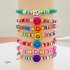 Pottery Smiley Women's Elastic Bracelet With Geometric Pattern And Electroplating