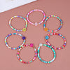 Pottery Smiley Women's Elastic Bracelet With Geometric Pattern And Electroplating