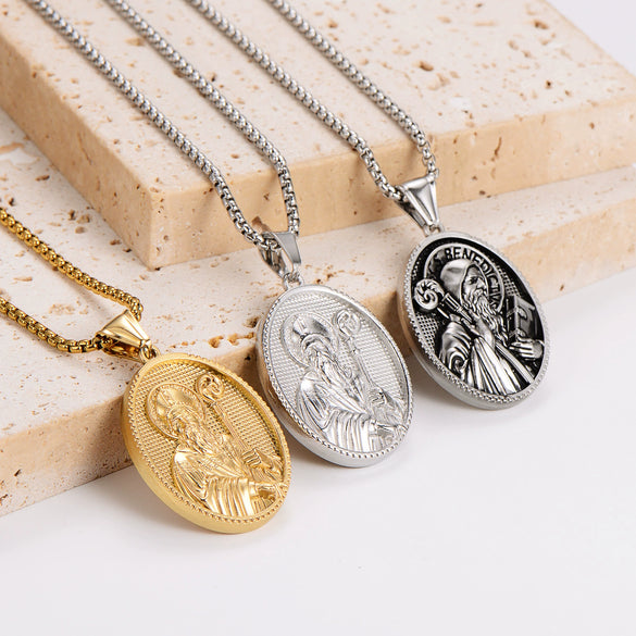 Powder Cast Saint Shaped Handheld Staff Unique Geometric Retro Pendant