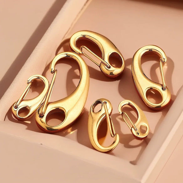 Precision Polished Stainless Steel Shrimp Lobster Buckle Diy Jewelry Leather Rope Necklace Bracelet Geometric Style Electroplated