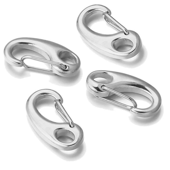 Precision Polished Stainless Steel Shrimp Lobster Buckle Diy Jewelry Leather Rope Necklace Bracelet Geometric Style Electroplated