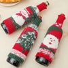 Premium Mink Wool Knitted Christmas Wine Bottle Cover Set With Santa Claus Snowman And Christmas Tree Designs