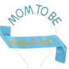 Premother Party Headwear Ribbon Set Crystal Headband Shoulder Strap Twopiece Set Simple Style Lake Blue