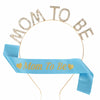 Premother Party Headwear Ribbon Set Crystal Headband Shoulder Strap Twopiece Set Simple Style Lake Blue