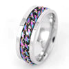 Pressure Relief Rotatable Stainless Steel Men's Ring And Titanium Steel Chain Jewelry