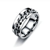 Pressure Relief Rotatable Stainless Steel Men's Ring And Titanium Steel Chain Jewelry