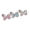 Princess Bow Titanium Steel Inlaid Zircon Earrings For Girls