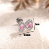 Princess Bow Titanium Steel Inlaid Zircon Earrings For Girls