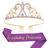 Princess Crystal Crown And Shoulder Strap Set Glitter Cloth Printing