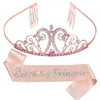 Princess Crystal Crown And Shoulder Strap Set Glitter Cloth Printing