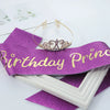 Princess Crystal Crown And Shoulder Strap Set Glitter Cloth Printing