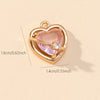 Princess Luxurious Shiny Heart Shape Glass Stone Alloy Wholesale Charms